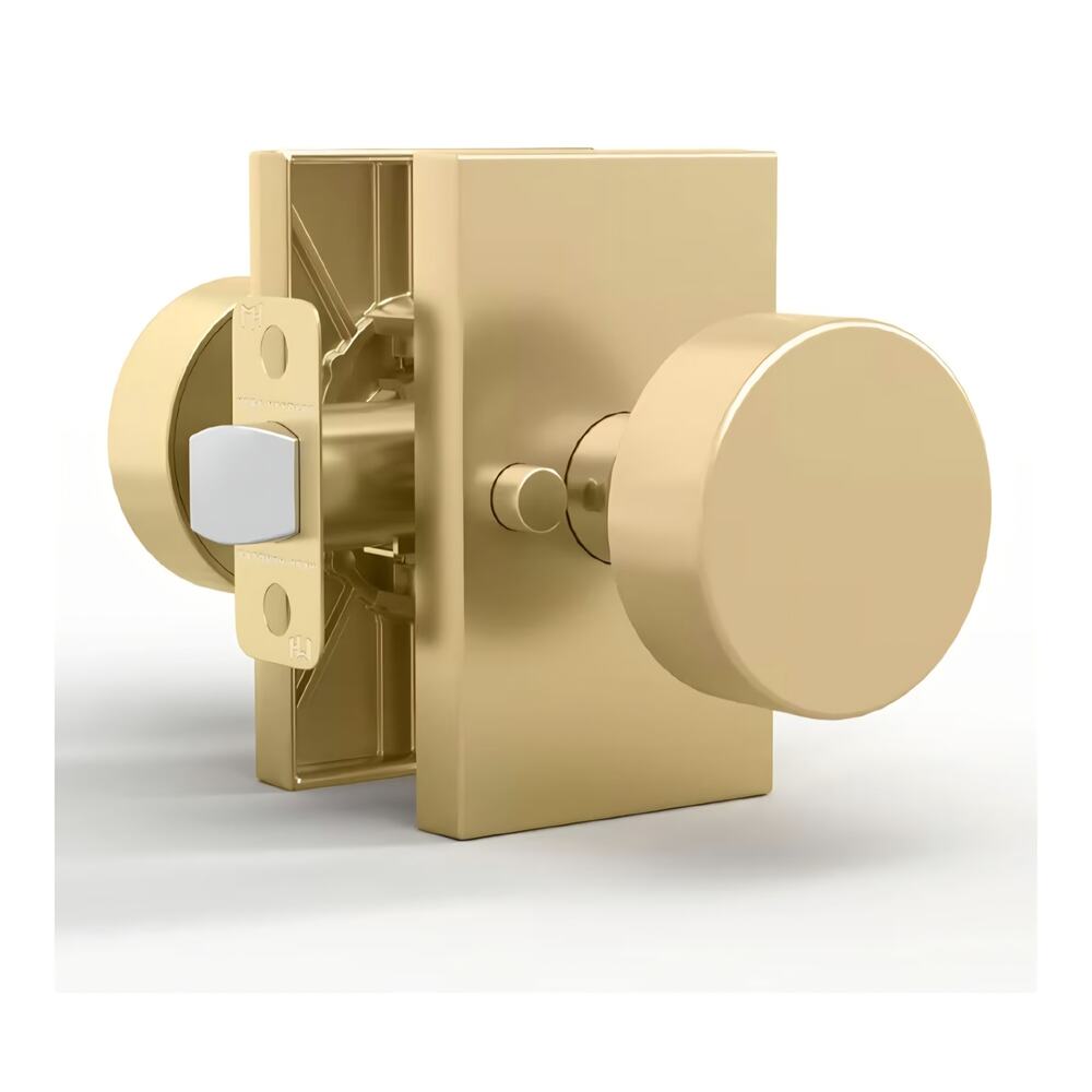 Mega Handles Laura Gold Privacy Door Knob - Modern Satin Brass Interior Lock